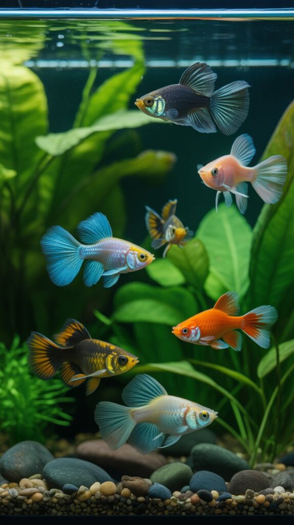 Guppies And Cory Catfish