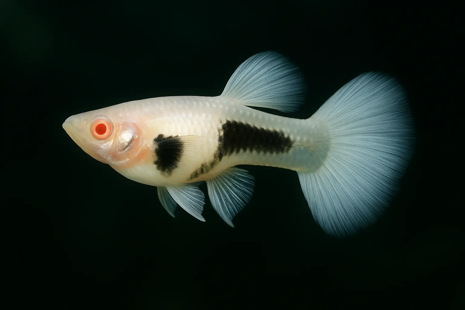 Albino Tuxedo Guppy