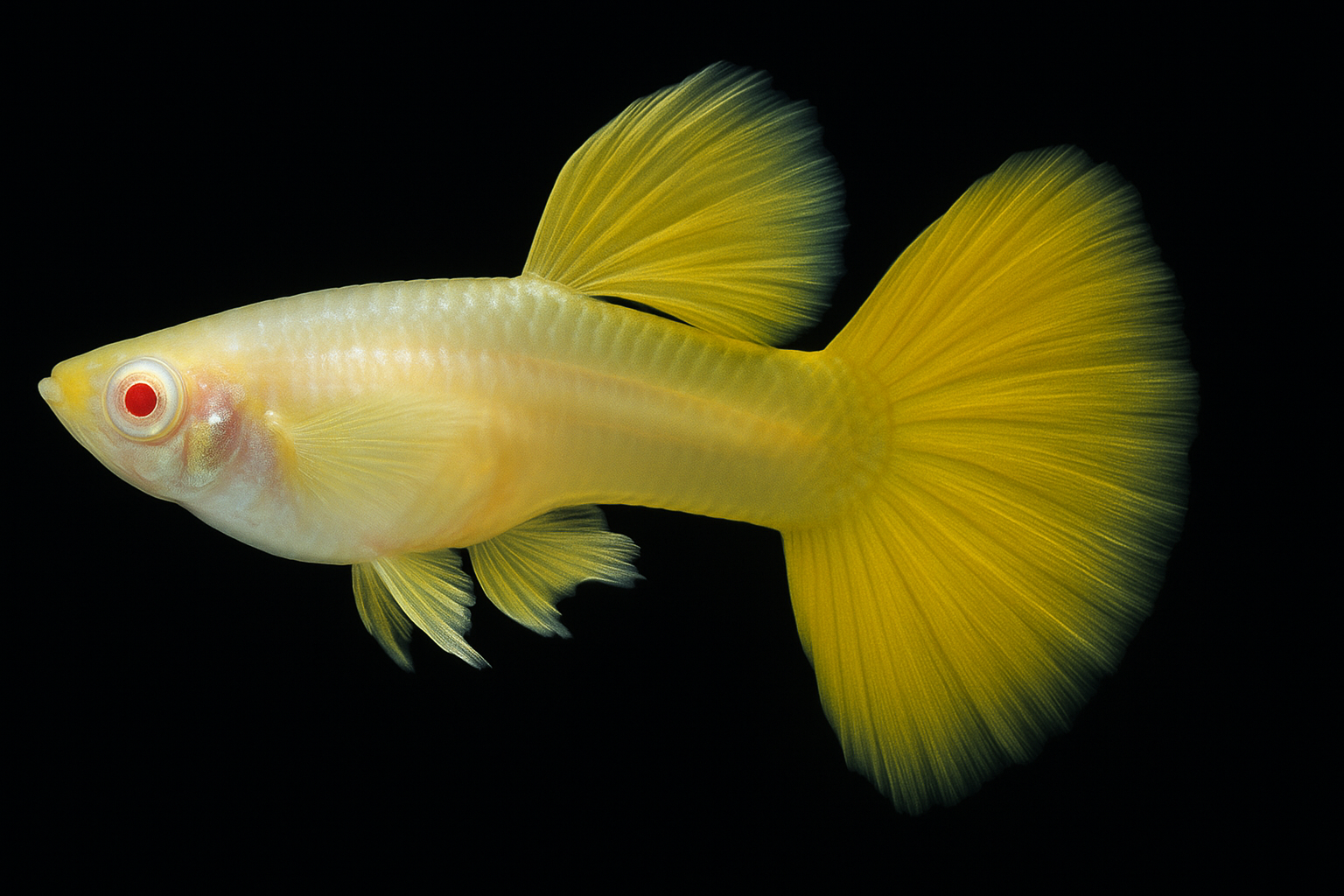 Albino Yellow Guppy