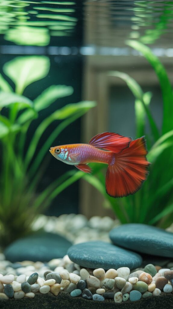 Red Lyretail Guppy