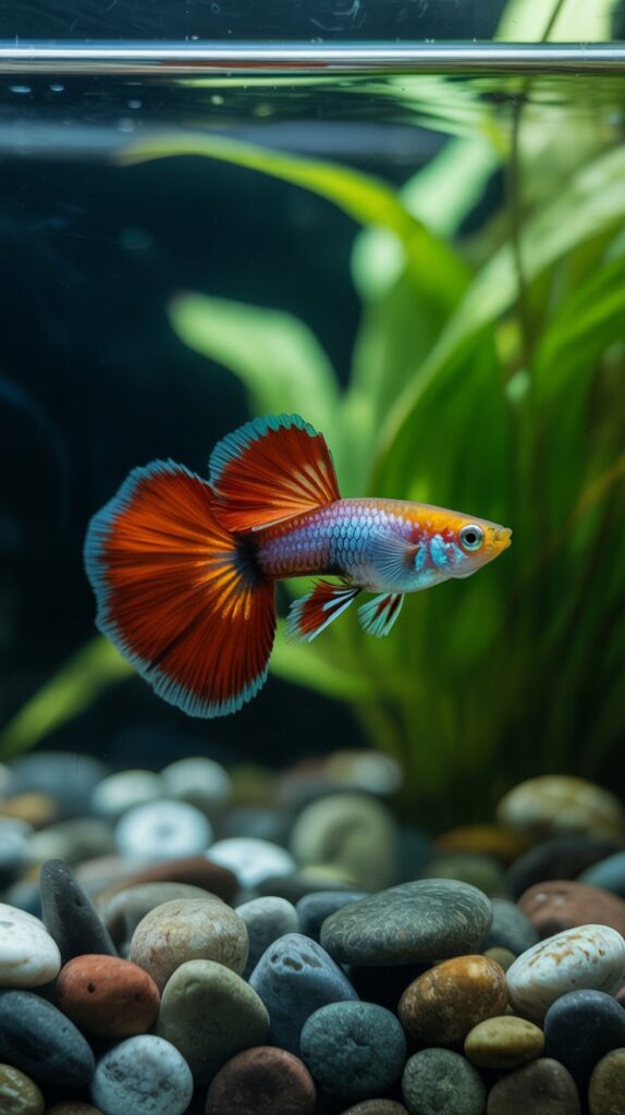 Red Lyretail Guppy