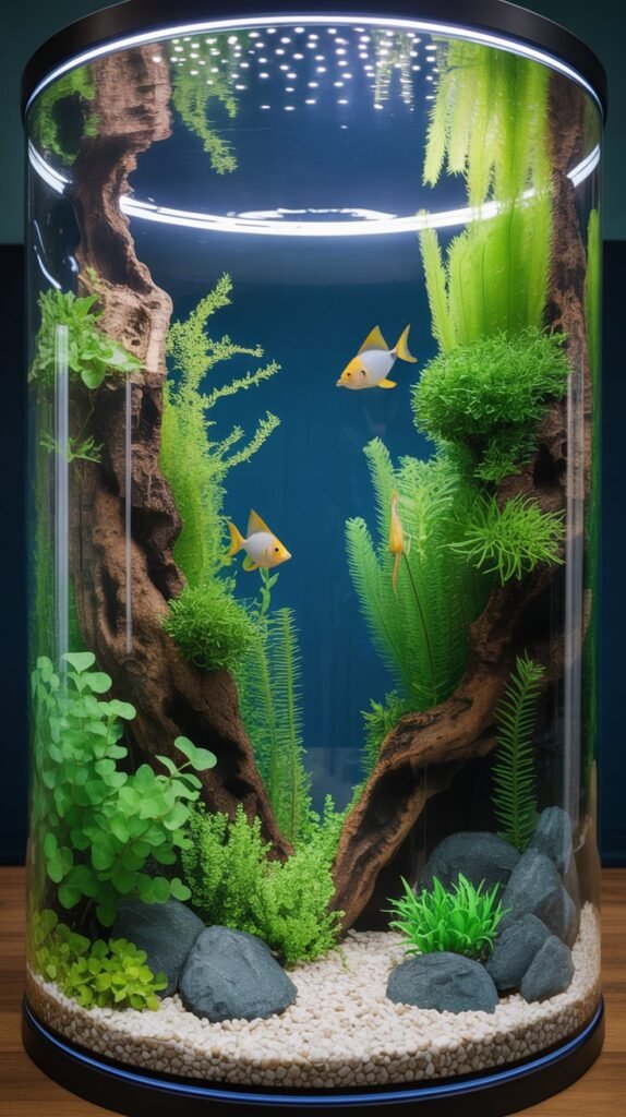 curved glass aquarium