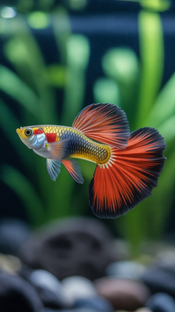 Red Lyretail Guppy