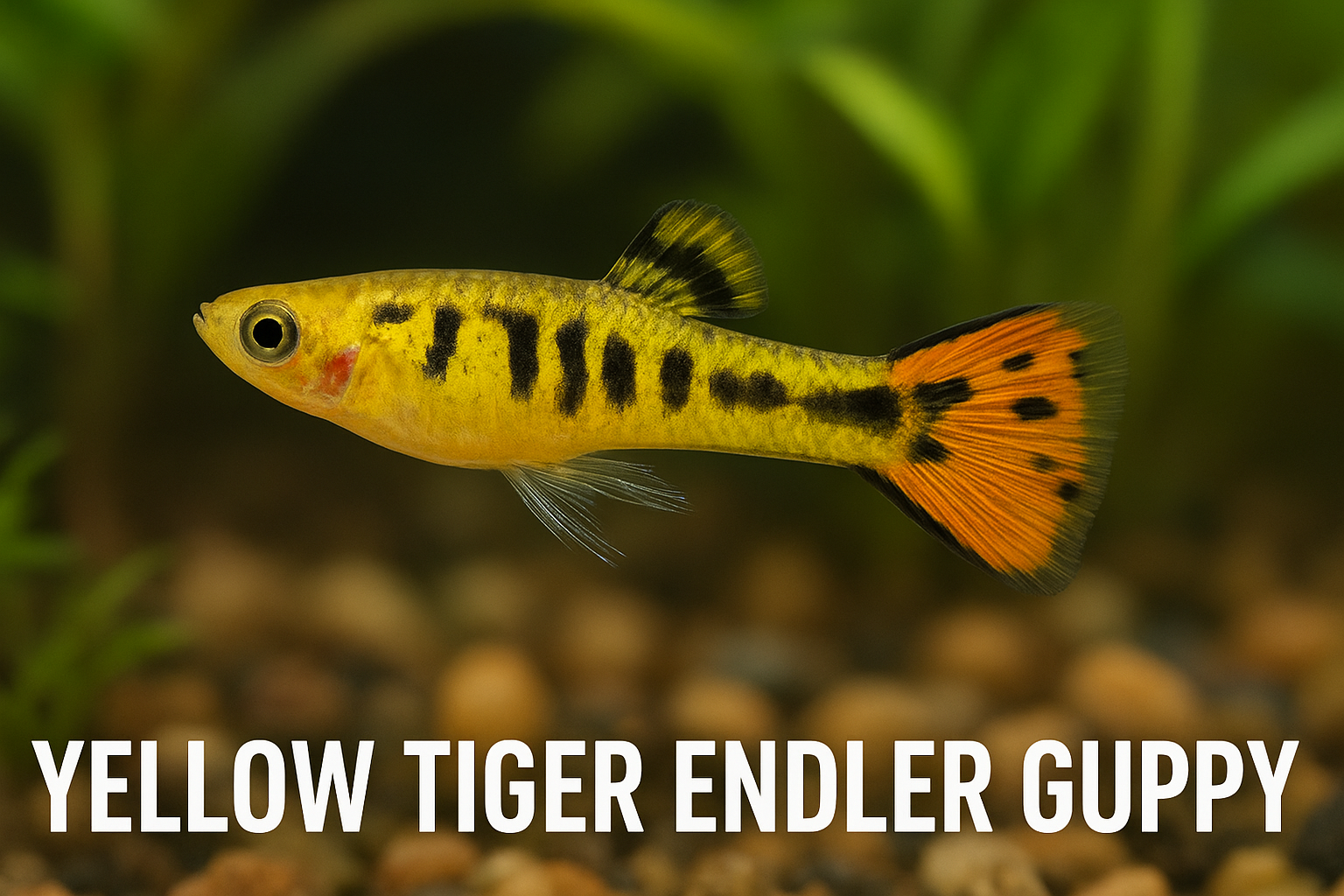 Yellow Tiger Endler Guppy