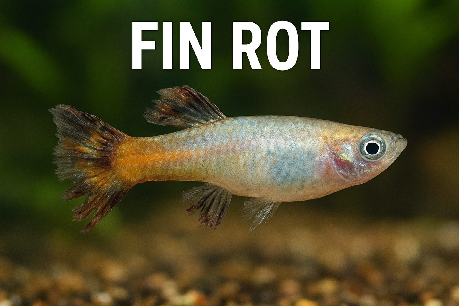 Fin rot in guppies