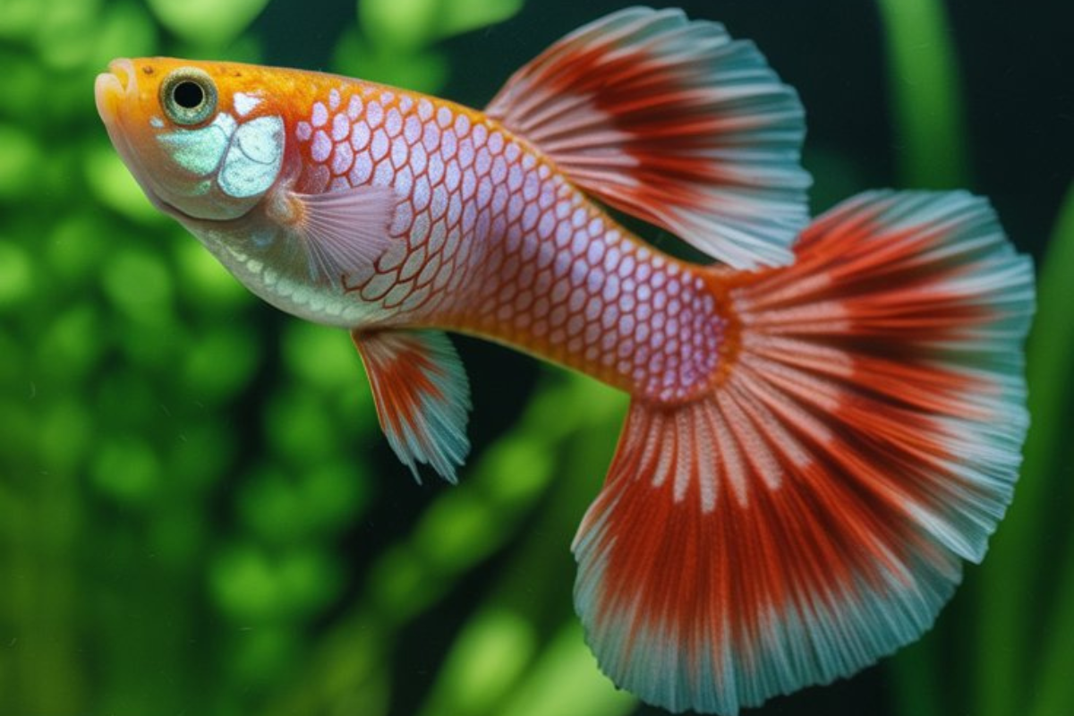 Albino Red Snakeskin Guppy