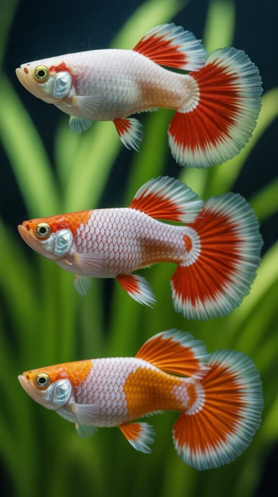 Albino Red Snakeskin Guppy
