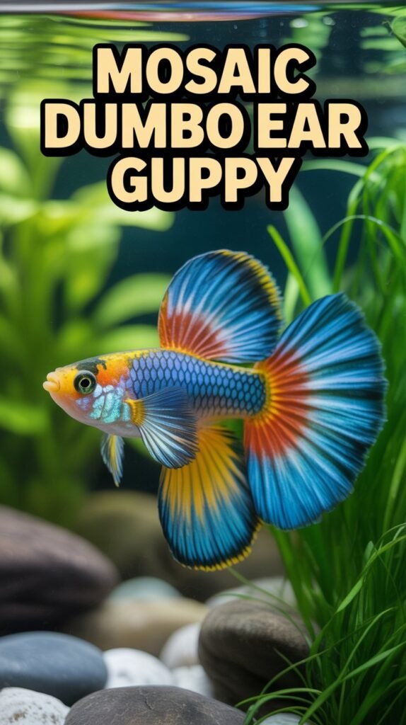 Mosaic Dumbo Ear Guppy
