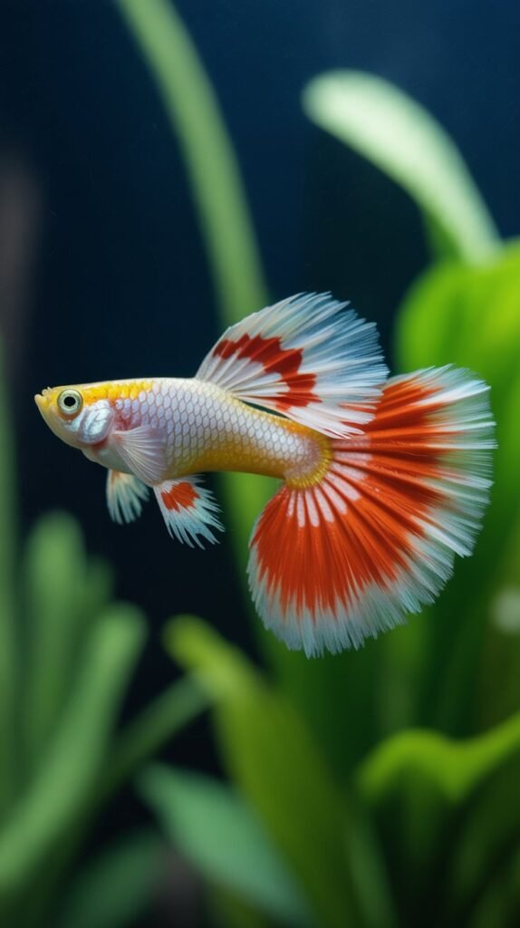 Albino Red Lace Guppy