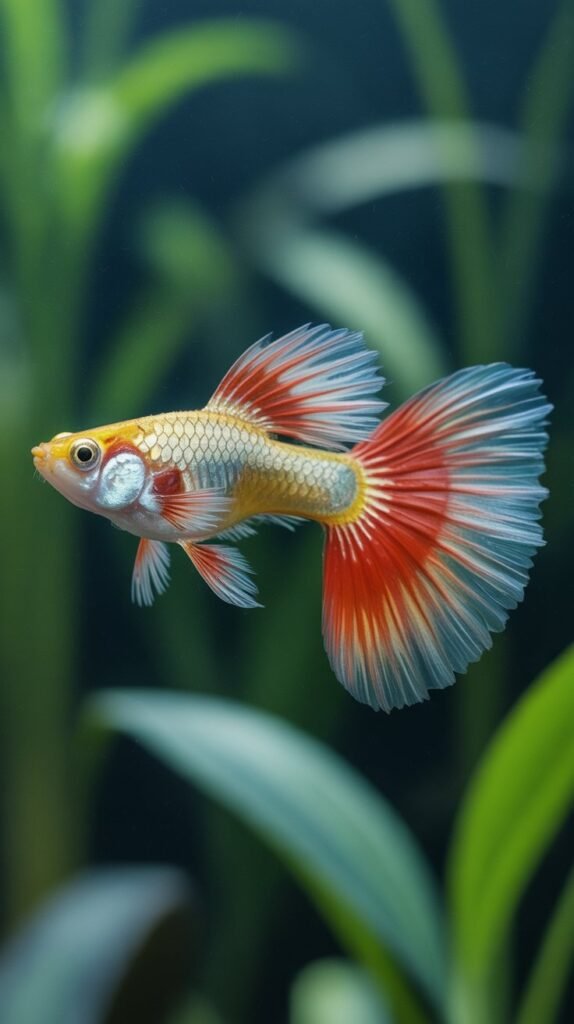 Blonde Red Lace Guppy
