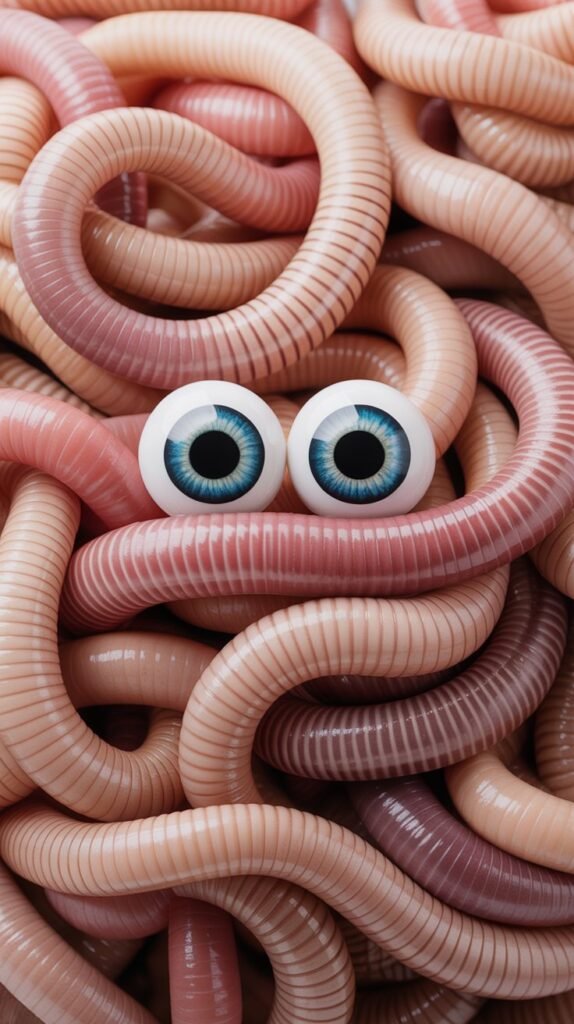 Live White Worms