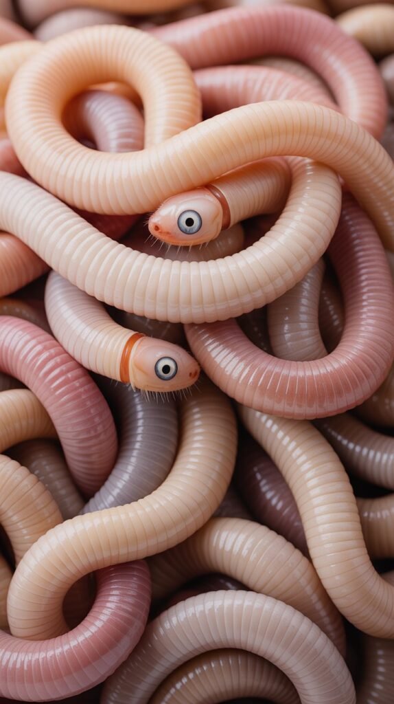 Live White Worms