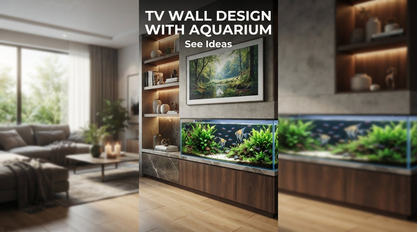 TV Wall Design With Aquarium