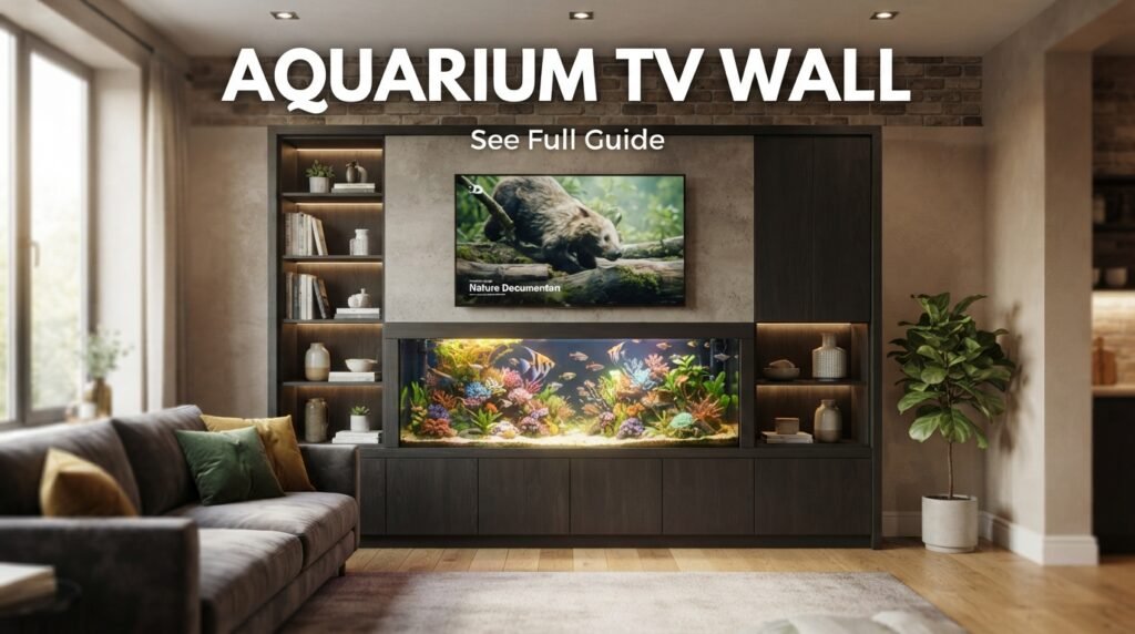 TV Wall Design With Aquarium