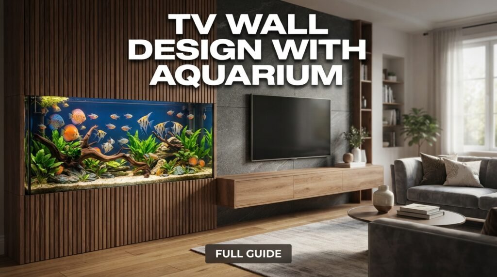 TV Wall Design With Aquarium
