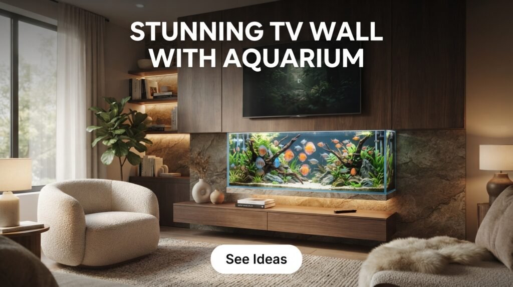 TV Wall Design With Aquarium