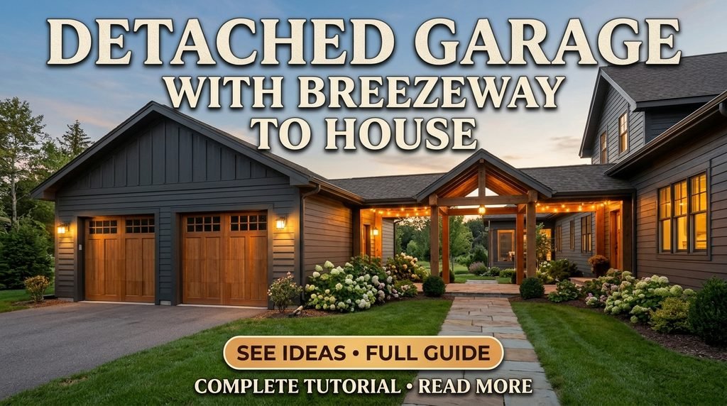 Detached Garage With Breezeway to House