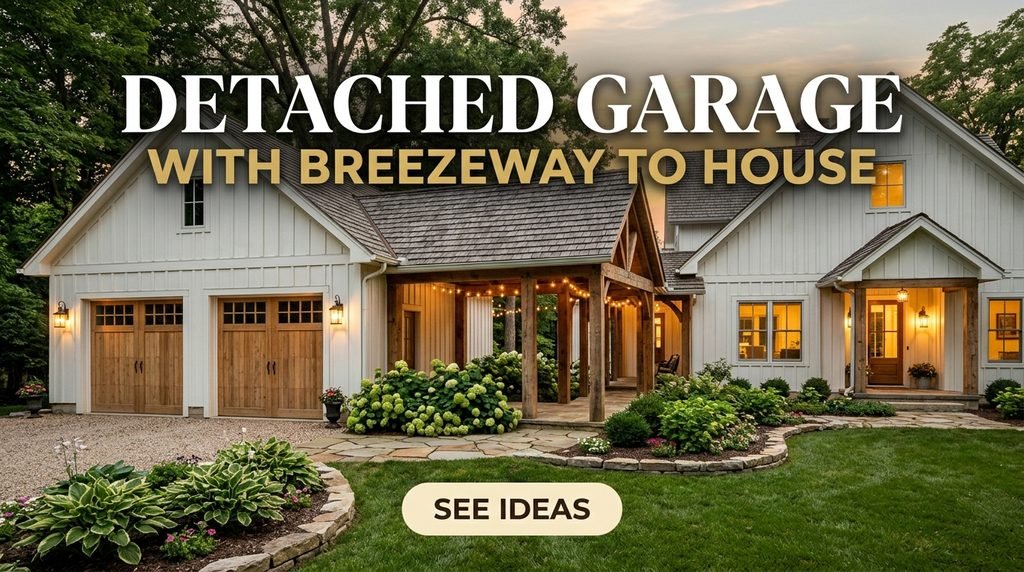 Detached Garage With Breezeway to House