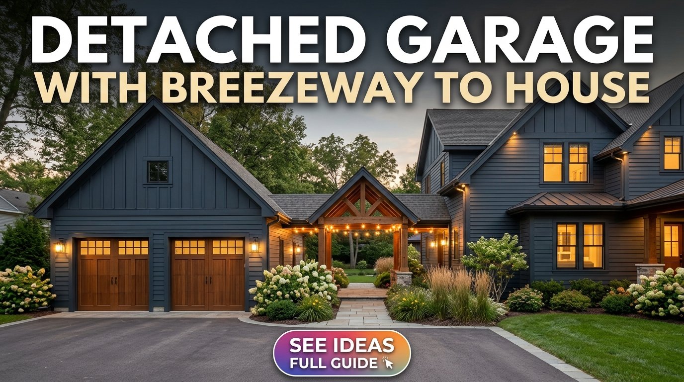 Detached Garage With Breezeway to House
